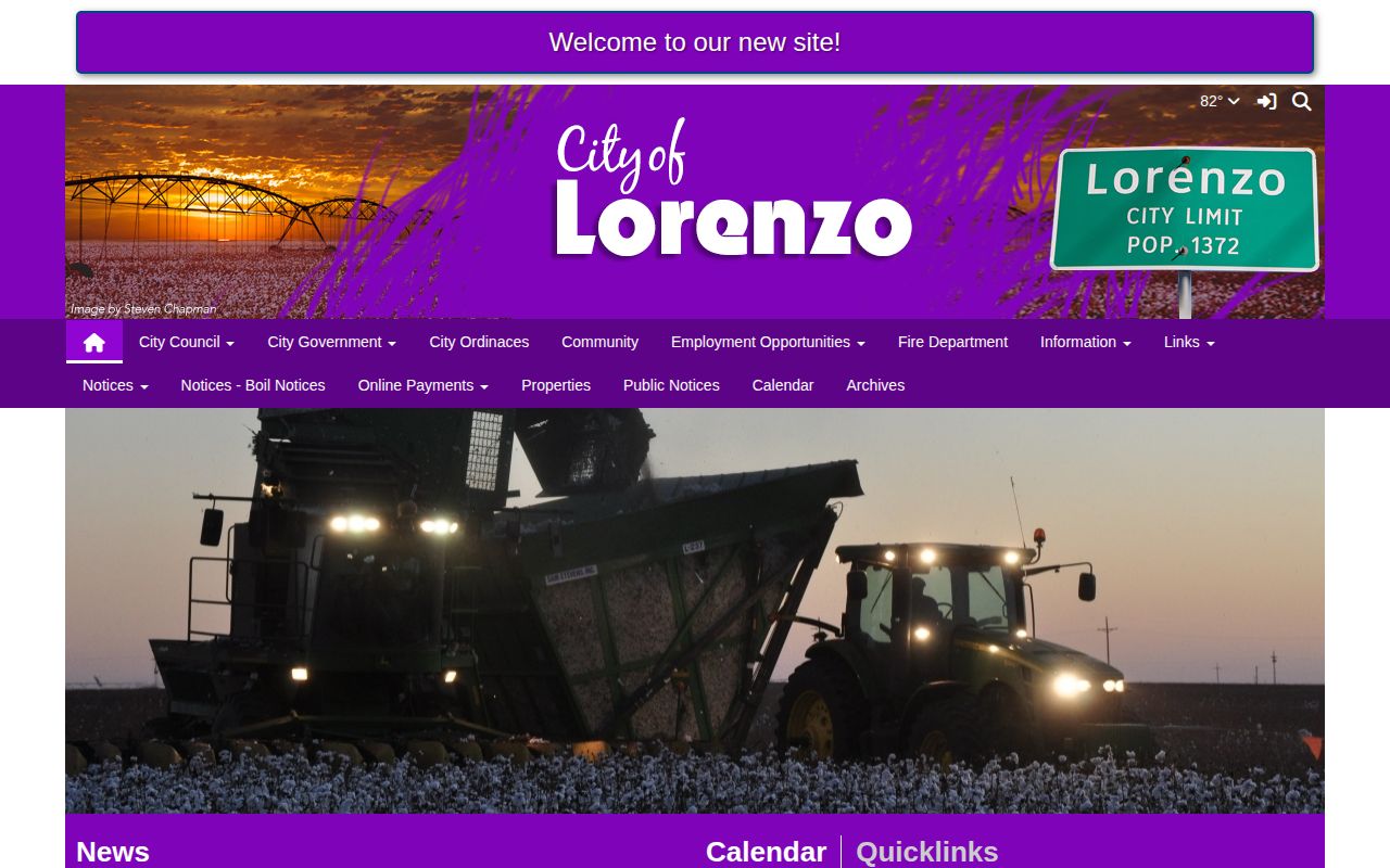 Lorenzo busted mugshot record source shown on the official City of Lorenzo website