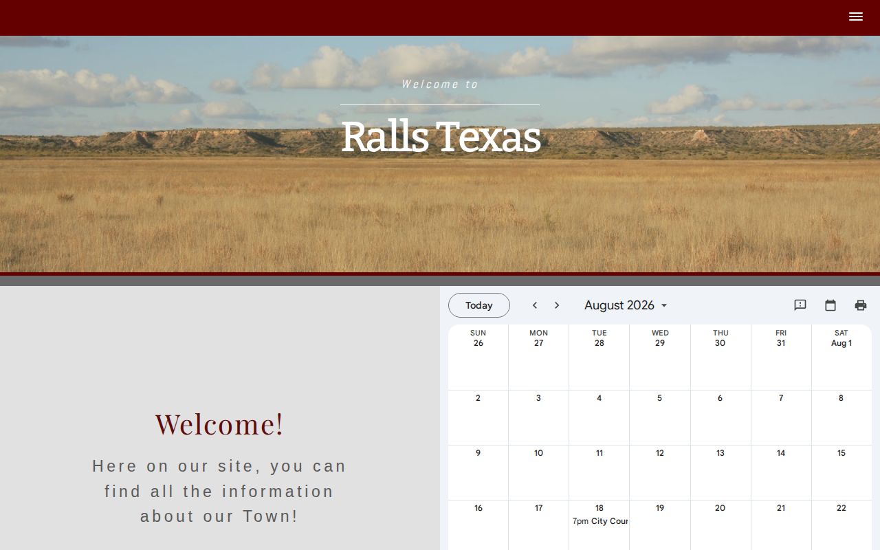 City of Ralls official website reviewed for police and arrest-record links